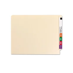 File Folders|Smead End Tab 100% Recycled File Folder, Shelf-Master Reinforced Straight-Cut Tab, Letter Size, Manila, 100/Box (24160)