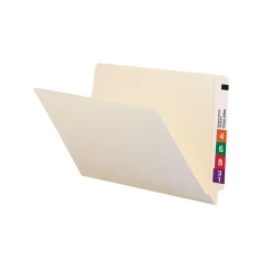 File Folders|Smead End Tab File Folder, Shelf-Master Reinforced Straight-Cut Tab, Legal Size, Manila, 100/Box (27110)