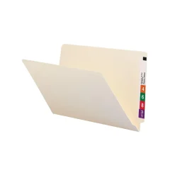 File Folders|Smead End-Tab File Folders, Straight-Cut Tab, Legal Size, Manila, 100/Box (27100)