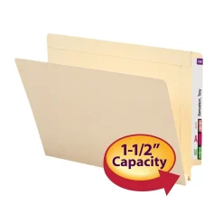 File Folders|Smead End-Tab File Folders, Reinforced Straight-Cut Tab, 1-1/2