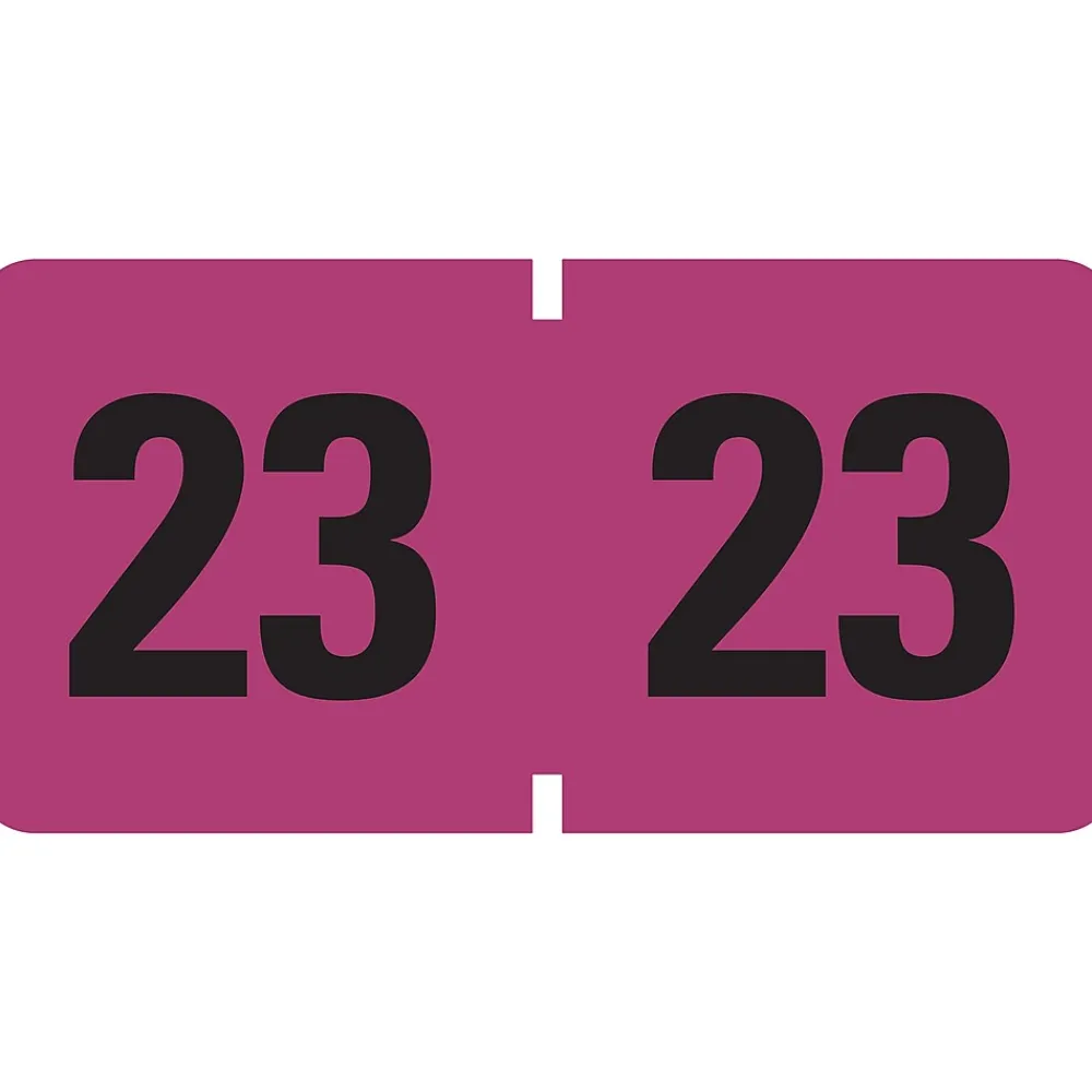Labels|Smead ETYJ 2023 Color-Coded Year Label, 0.75”H x 1.5" W, Black on Purple, 500/Roll (68323)