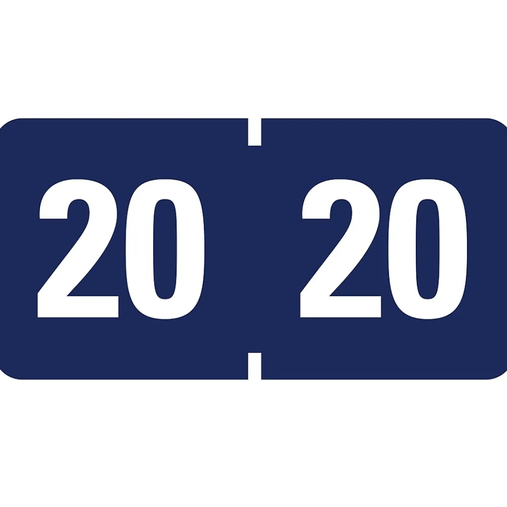 Labels|Smead , ETYJ Color-Coded Year Label, 2020, Label Roll, Dark Blue 500 per Roll (68320)