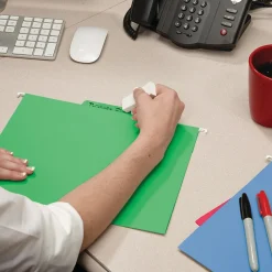 Hanging File Folders|Smead FasTab 10% Recycled Hanging File Folder, 3-Tab, Letter Size, Assorted Colors, 18/Box (64031)