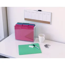 Hanging File Folders|Smead FasTab 10% Recycled Hanging File Folder, 3-Tab, Letter Size, Assorted Colors, 18/Box (64031)