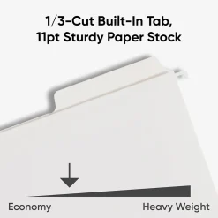 Hanging File Folders|Smead FasTab Recycled Hanging File Folder, 1-Tab, Letter Size, White, 20/Box (64002)