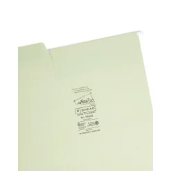 Hanging File Folders|Smead FasTab Recycled Hanging File Folder, 3-Tab Tab, Letter Size, Moss, 20/Box (64032)