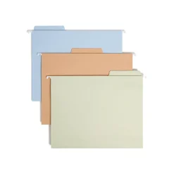 Hanging File Folders|Smead FasTab 3-Tab Colored Hanging File Folders, Letter, Assorted, 18/Bx (64054) Assorted Pastels