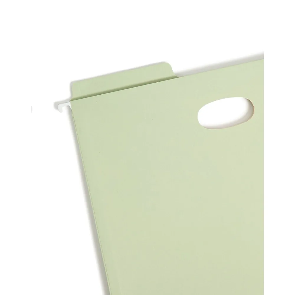 Hanging File Folders|Smead FasTab TUFF Colored Hanging Pockets with Reinforced Tabs, 3-Tab, Letter Size, Moss, 9/Box (64224)