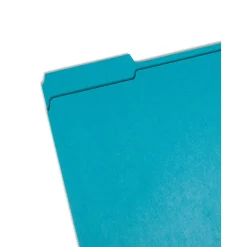 File Folders|Smead File Folder, 3 Tab, Letter Size, Teal, 100/Box (13134)