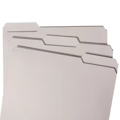 File Folders|Smead File Folder, 3 Tab, Letter Size, Light Gray, 100/Bx (12343)