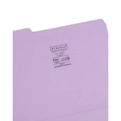 File Folders|Smead File Folder, 3 Tab, Letter Size, Lavender, 100/Box (12434)