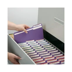 File Folders|Smead File Folder, 1/3-Cut Tab, Letter Size, , 100/Box (13043) Purple