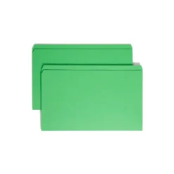 File Folders|Smead File Folder, Reinforced Straight-Cut Tab, Legal Size, , 100/Box (17110) Green