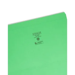 File Folders|Smead File Folder, Reinforced Straight-Cut Tab, Legal Size, , 100/Box (17110) Green