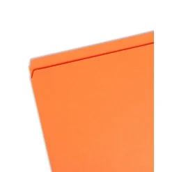 File Folders|Smead File Folder, Reinforced Straight-Cut Tab, Legal Size, Orange, 100 per Box (17510)
