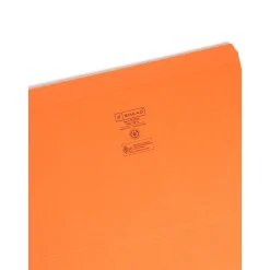 File Folders|Smead File Folder, Reinforced Straight-Cut Tab, Legal Size, Orange, 100 per Box (17510)