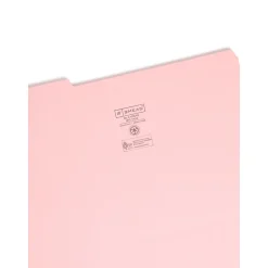 File Folders|Smead File Folder, Reinforced 1/3-Cut Tab, Legal Size, , 100/Box (17634) Pink