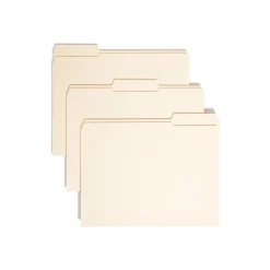 File Folders|Smead File Folder, Reinforced 1/3-Cut Tab, 1-1/2" Expansion, Letter Size, Manila, 50/Box (10405)