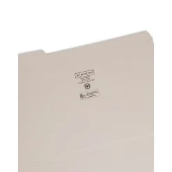 File Folders|Smead File Folder, Reinforced 1/3-Cut Tab, Legal Size, , 100/Box (17334) Gray