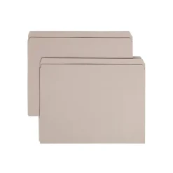 File Folders|Smead File Folder, Reinforced Straight-Cut Tab, Letter Size, , 100/Box (12310) Gray