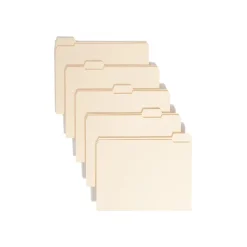 File Folders|Smead File Folder, Reinforced 1/5-Cut Tab, Letter Size, Manila, 100/Box (10356)