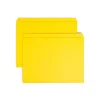 File Folders|Smead File Folder, Reinforced Straight-Cut Tab, Letter Size, Yellow, 100 per Box (12910)