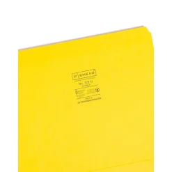 File Folders|Smead File Folder, Reinforced Straight-Cut Tab, Letter Size, Yellow, 100 per Box (12910)