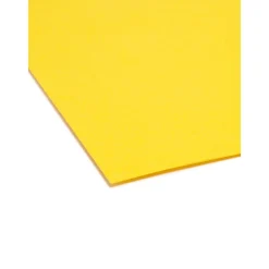 File Folders|Smead File Folder, Reinforced Straight-Cut Tab, Letter Size, Yellow, 100 per Box (12910)