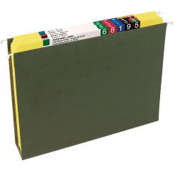 File Folders|Smead File Folder, Reinforced Straight-Cut Tab, Letter Size, Yellow, 100 per Box (12910)