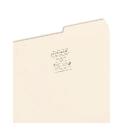 File Folders|Smead File Folders, 2/5-Cut Tab, Letter Size, Manila, 100/Bx (10385)