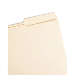 File Folders|Smead File Folders, Reinforced 2/5-Cut Right Position, Guide Height, Letter Size, Manila, 100/Box (10386)