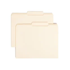 File Folders|Smead File Folders, Reinforced 2/5-Cut Tab, Letter Size, Manila, 100/Box (10376)