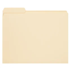 File Folders|Smead File Folders, Reinforced 1/3-Cut Tab, Letter Size, Manila, 100/Box (10335)
