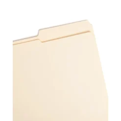 File Folders|Smead File Folders, Reinforced 2/5-Cut Right Position, Guide Height, Letter Size, Manila, 100/Box (10386)