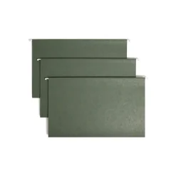 Hanging File Folders|Smead Hanging File Folders, 1/3-Cut Adjustable Tab, Legal Size, Standard Green, 25/Box (64135)