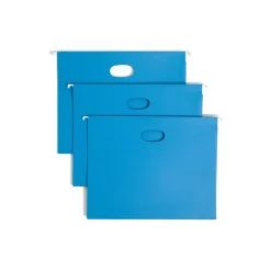 Hanging File Folders|Smead Hanging File Folders, 1/5-Cut Adjustable Tab, Letter Size, 2" Expansion, Sky Blue, 25/Box (64250)