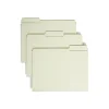 File Folders|Smead Heavy Duty File Folder, 1/3-Cut Tab, 1" Expansion, Letter Size, Gray/Green, 25/Bx (13230)