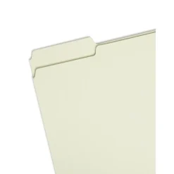 File Folders|Smead Heavy Duty File Folder, 1/3-Cut Tab, 1" Expansion, Letter Size, Gray/Green, 25/Bx (13230)