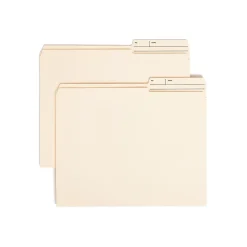 File Folders|Smead Heavy Duty Reinforced File Folder, 2/5 Tab, Right Position (Printed Tabs) Letter Size, Manila, 100/Box (10388)