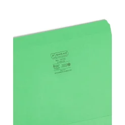 File Folders|Smead Heavy Duty Reinforced File Folder, Straight Cut, Letter Size, Green, 100/Box (12110)