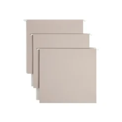 Hanging File Folders|Smead Heavy Duty TUFF Box Bottom Hanging File Folder, 4" Expansion, 1-Tab, Letter Size, Steel Gray, 18/Box (64242)