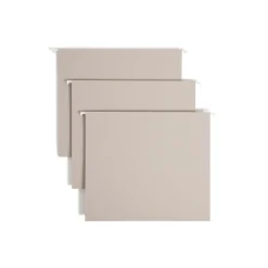 Hanging File Folders|Smead Heavy Duty TUFF Hanging File Folders with Easy Slide™ Tab, 1/3 Cut, Letter Size, Steel Gray, 18/Box (64240)