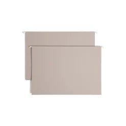 Hanging File Folders|Smead Heavy Duty TUFF Hanging File Folders with Easy Slide™ Tab, 1/3 Cut, Legal Size, Steel Gray, 18/Box (64340)