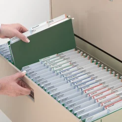 Hanging File Folders|Smead Heavy Duty TUFF Recycled Hanging File Folder, 3-Tab Tab, Legal Size, Standard Green, 20/Box (64136)