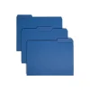 File Folders|Smead Interior File Folder, 1/3-Cut Tab, Letter Size, Navy, 100/Box (10279)