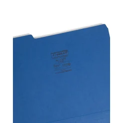 File Folders|Smead Interior File Folder, 1/3-Cut Tab, Letter Size, Navy, 100/Box (10279)