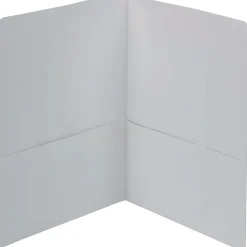 Pocket Folders|Smead Leatherette 2 Pocket Portfolios, Letter, White, 25/Box