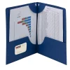 Pocket Folders|Smead Lockit 2-Pocket Presentation Folders, Dark Blue, 25/Box (87982)