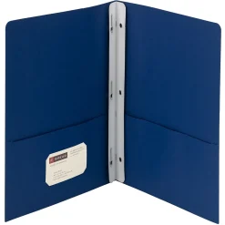 Pocket Folders|Smead 2-Pocket Portfolio Folder with Fasteners, Dark Blue, 25/Box (88054)