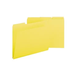 File Folders|Smead Pressboard File Folders, 1/3-Cut Tab, 1" Expansion, Letter Size, Yellow, 25/Box (21562)